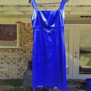 Beautiful Royal Blue Satin Cocktail Dress